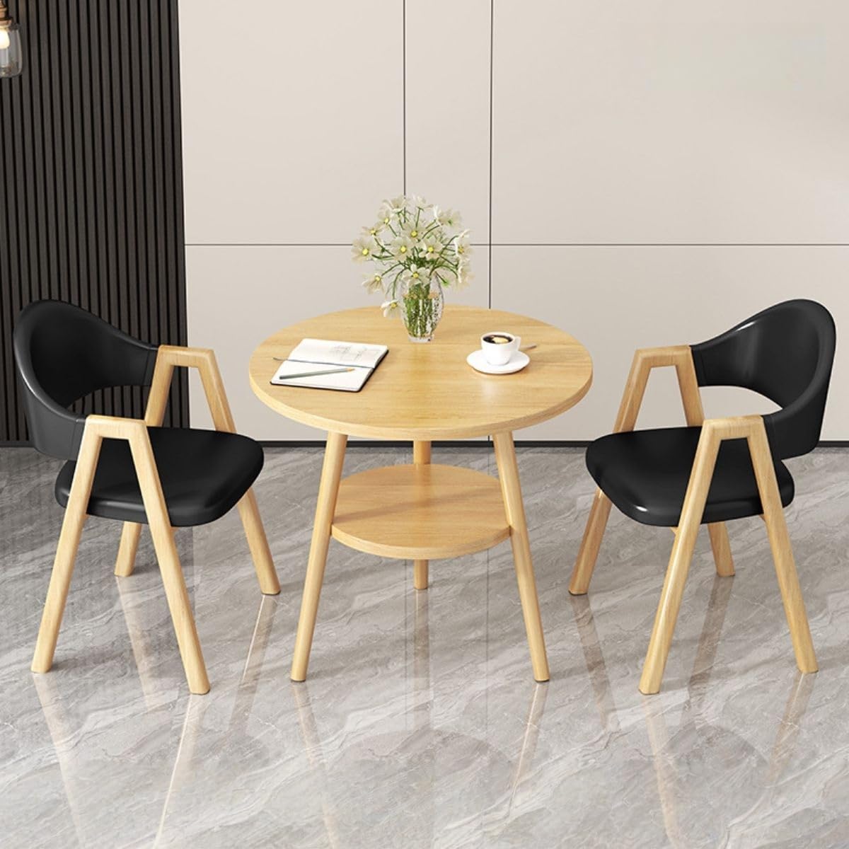 Office Reception Desk and Chair Set, Small Dining Table with Chairs, Business Coffee Leisure Table and Chair Set for Lounge, Living Room, Kitchen, Cafe, Small Spaces