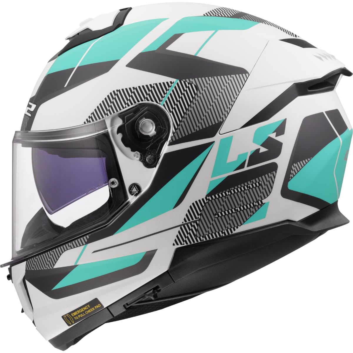 LS2, Integraler Motorradhelm STREAM II ROAD Matt Cyan Light Grey