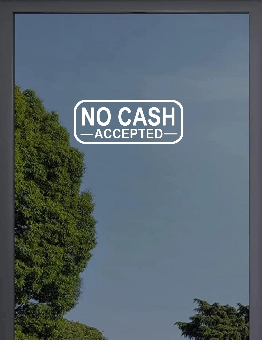 BERRYZILLA No Cash Accepted Decal - Professional Business Storefront Window and Door Logo Retail Entrance Sign Vinyl Sticker