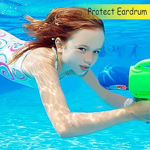 Miniatura 8 de 10 pares de tapones para los oídos de natación con cancelación de ruido, tapones reutilizables impermeables para los oídos con estuche para nadar y