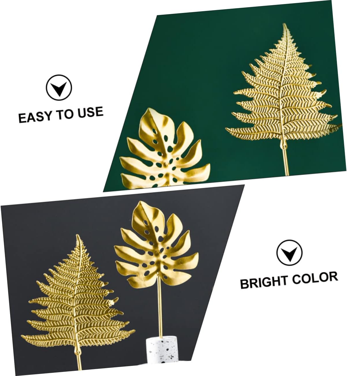 Gold Leaf Decoration Marble Base European Style Metal Craft Table Ornament for Home Decor Creative Emulation Leaf Enhancement for Weddings and Events