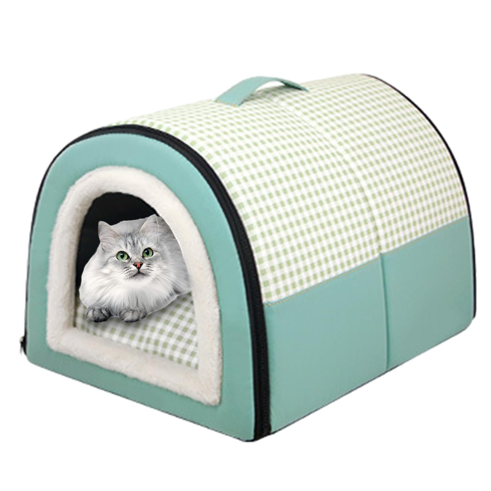 Cuccia per animali domestici, tenda chiusa per gatti, cuccia invernale per | cani e gatti, semi-chiusa, autoportante, con rimovibile e lavabile, a prova di graffio, per cani e gatti di piccola