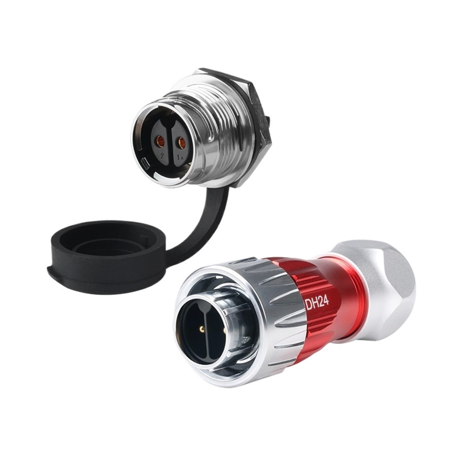Conector sin soldadura IP68 de aviación de 2 núcleos machofembra DH24