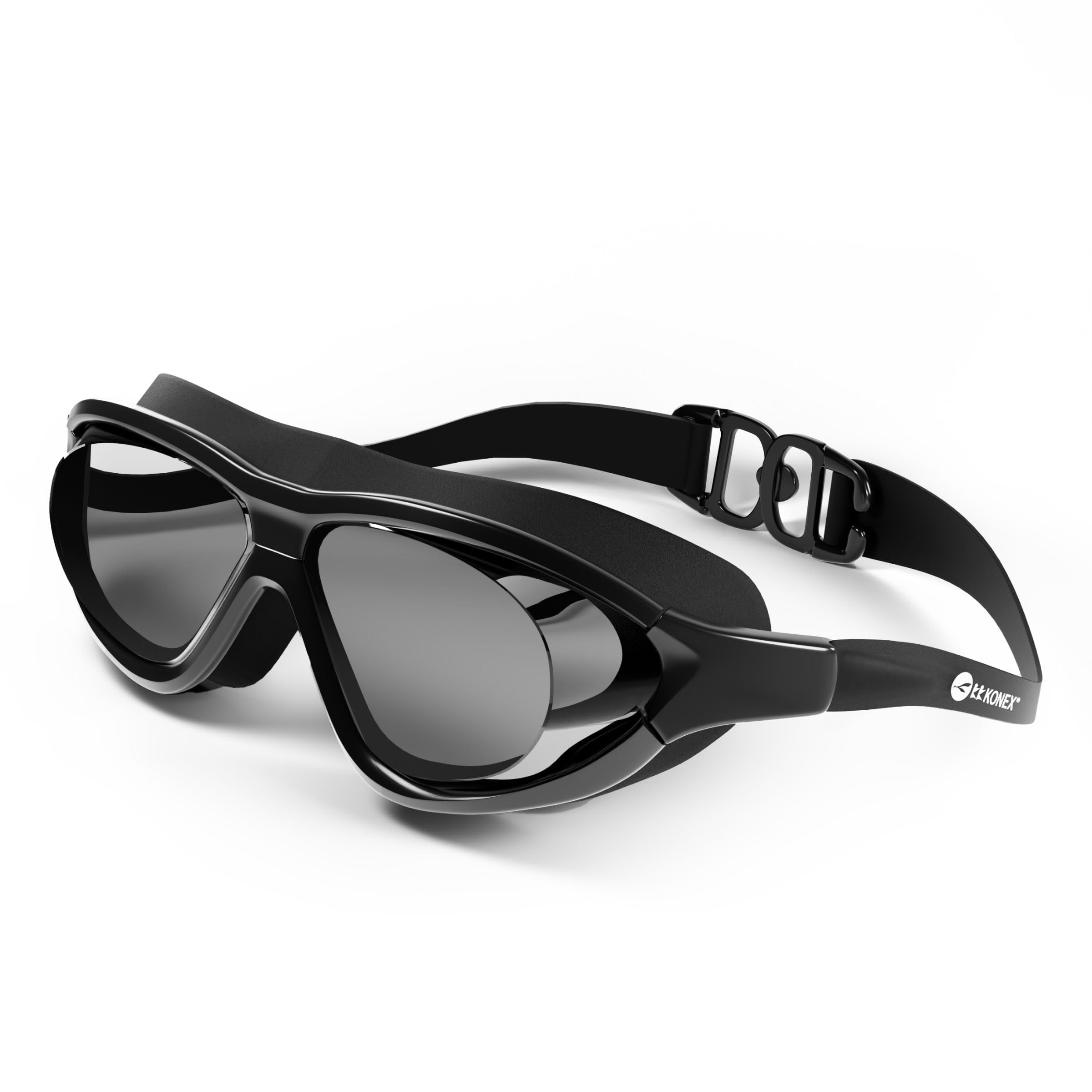 KONEX Swimming Goggles for Men & Women | Polarised UV Protected Lens | Anti Fog & Anti Leak Design with 3D Seal for Clear Wide Angle View | Ideal for a Smooth & Perfect Swimming Experience - Black-image-43