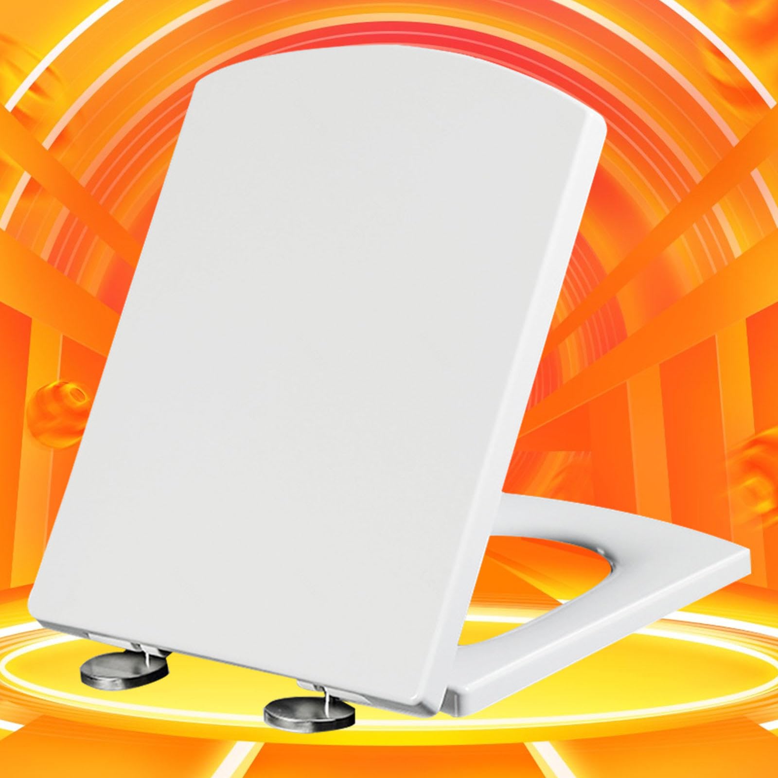 Slow Close Toilet Seat, Adjustable, Lightweight, Durable, Portable, User-Friendly, Compact, Square, Quick, Release, Dual