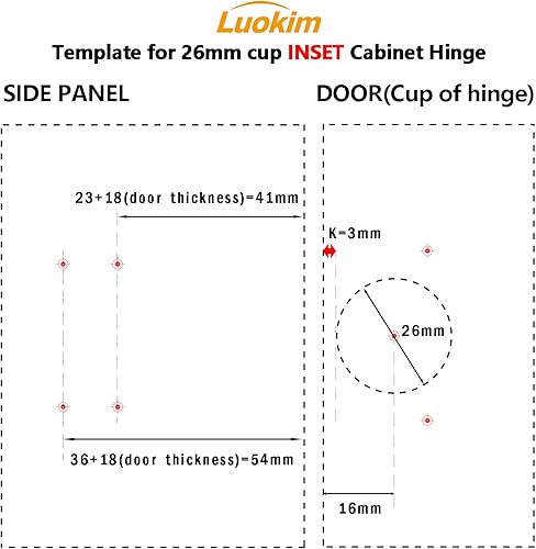 Miniatura 3 de Bisagra de cierre suave de 1.024 in para puerta delgada, bisagra de gabinete oculta con tornillos, acabado de níquel, 2 unidades
