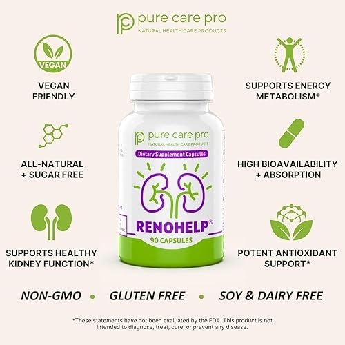Miniatura 4 de Renohelp Potente suplemento de apoyo renal totalmente natural para una función renal saludable, niveles de creatinina y filtración glomerular,
