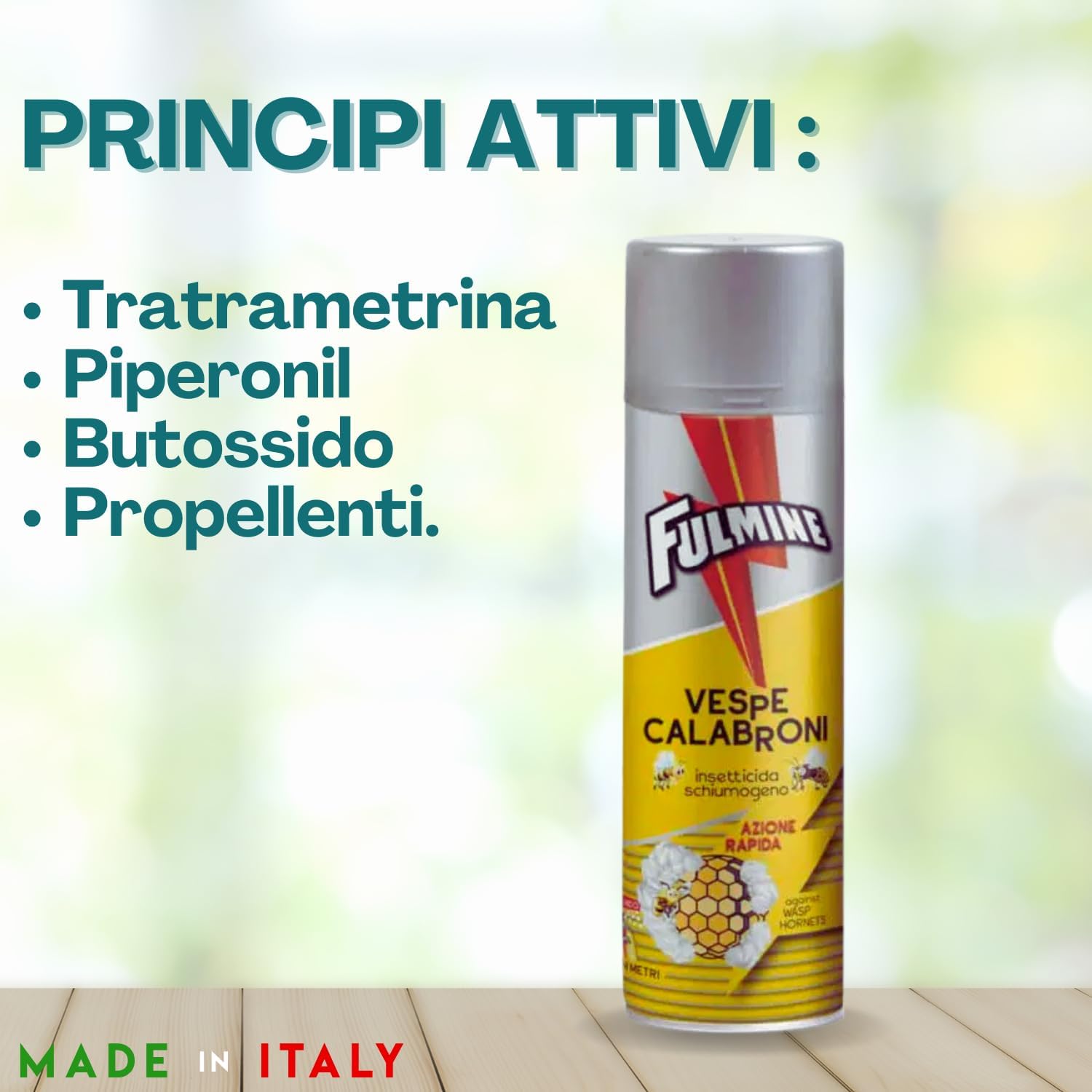 Virsus 6 Bomboletta insetticida Spray Schiumogeno Fulm790 per Vespe e Calabroni, capacità 500ml, Azione Rapida con getto fino a 4 Metri, Disinfestante Vespicida per Nidi