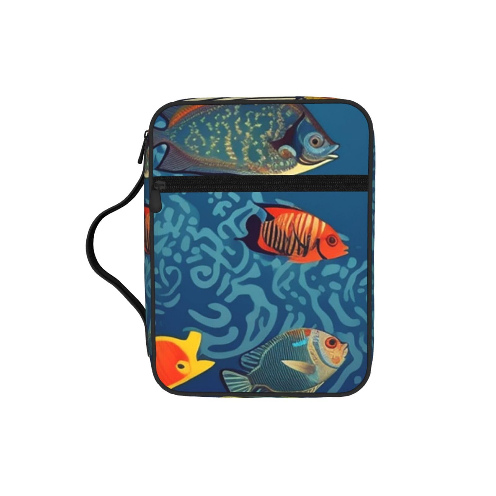 Fish Pattern Bible Cover Case Waterproof Bible Bag With Handle Organizer Storage Book Cover For Bible Study