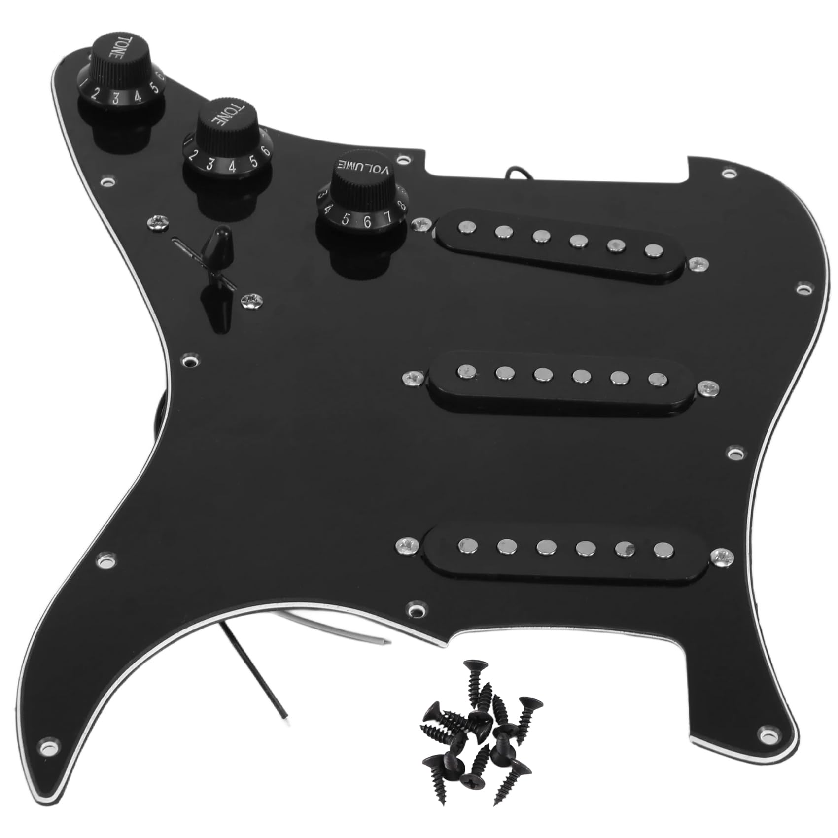 Single Coil SSS Electric Guitar Pickguard Pickup Loaded Prewired Scratch Plate 11 Holes 3Ply for SQ Guitar