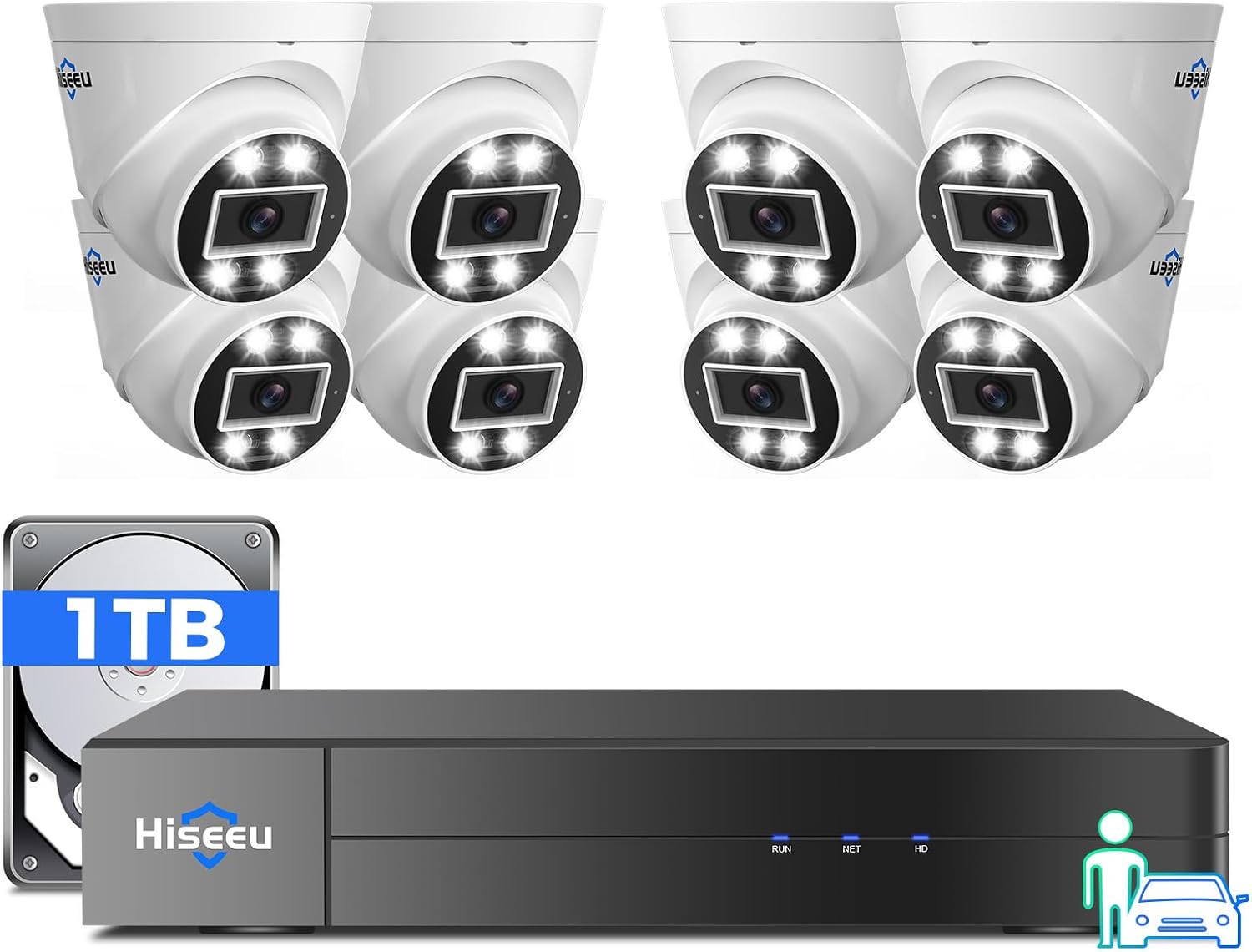 【121°Wide View】 Hiseeu 4K PoE Security Camera System, 8 Pcs 5MP IP Cameras