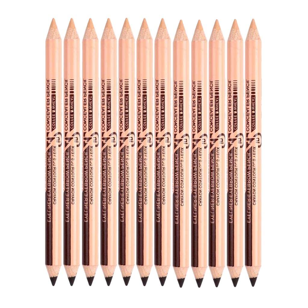SECRET DESIRE Double Ended Eyeliner Concealer Pencil Makeup Pen Deep brown + Skin color Pack Of 12PCS #2|Makeup|Eyes|Eyebrow Liner & Definition