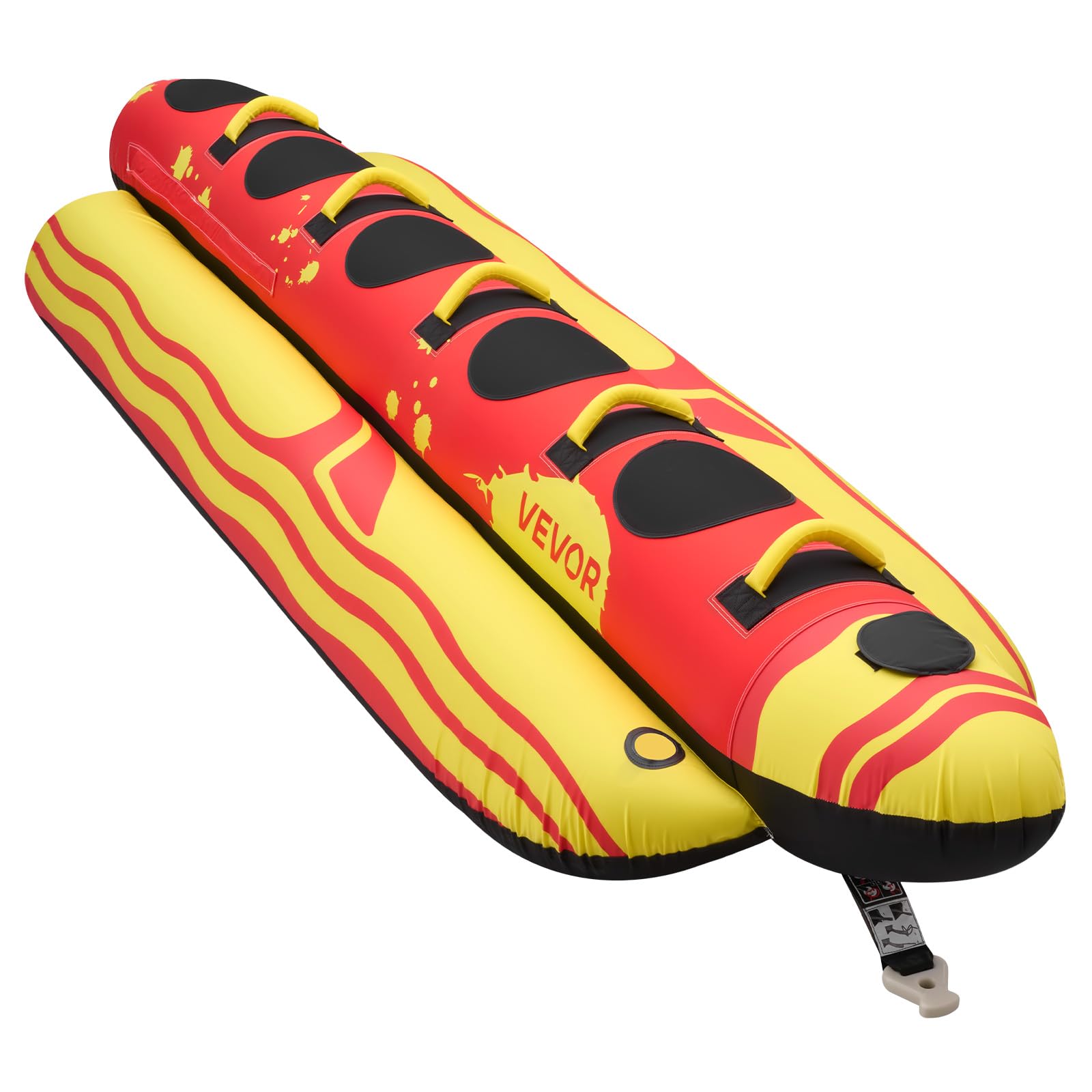 VEVOR Towable Tube für Boote, Wassersport-Schleppreifen mit Nylon-Überzug, Haltegriffen & Sicherheitsventil