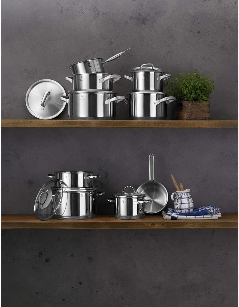 WMF Gourmet Plus - Sartén 28 cm Ø con Dos Asas Sin Recubrimiento Antiadherente de Acero Inoxidable Cromargan, Apta para Todo Tipo de Cocinas