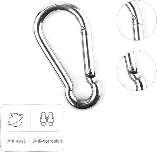 Miniatura 4 de Kit de cadena de columpio colgante, 2 juegos de accesorios de acero inoxidable resistente para porche, columpios, ganchos colgantes para hamaca,