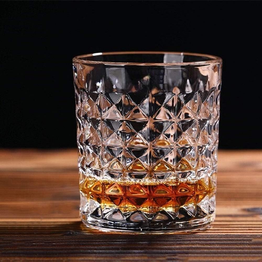 Claudelle Premium Crystal Whiskey Glasses | Lead-Free Old Fashioned Tumblers for Scotch, Bourbon, and Bourbon (2, CHEX Whiskey 300ML)