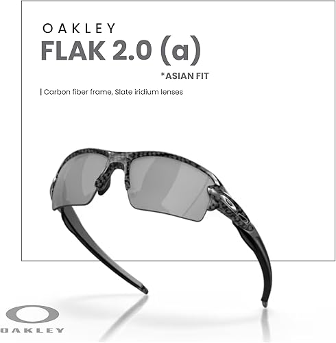 Miniatura 5 de Oakley Flak 2.0 Asian Fit OO9271 - Gafas de sol rectangulares de puente bajo para hombres + correa de paquete + kit de cuidado iWear de diseñador