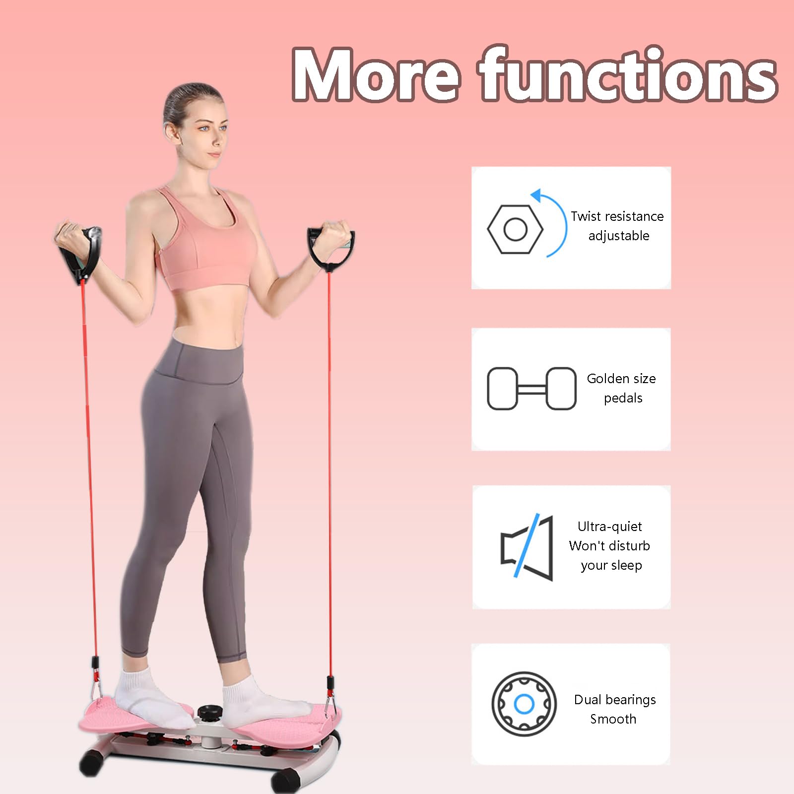 Obrotowa deska fitness Spinfit, wytrzymały ABS i podstawa ze stali węglowej, sportowa do cienkiej talii i postawy w domu