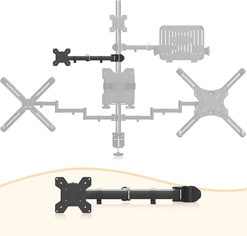 Miniatura 5 de suptek Brazo de monitor único para soporte de escritorio, brazo de monitor ajustable para pantalla de 13 a 32 pulgadas, peso de soporte de hasta 22