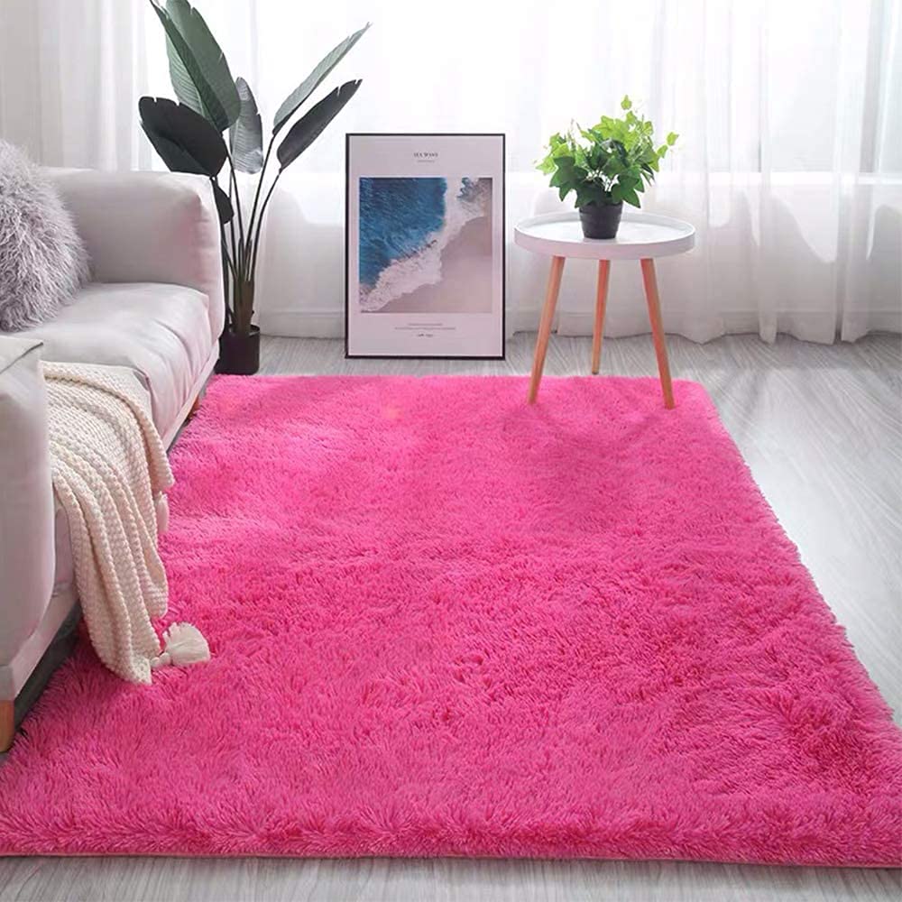 Tapis chambre enfant rose 140x200 cm pour une déco cosy et douce