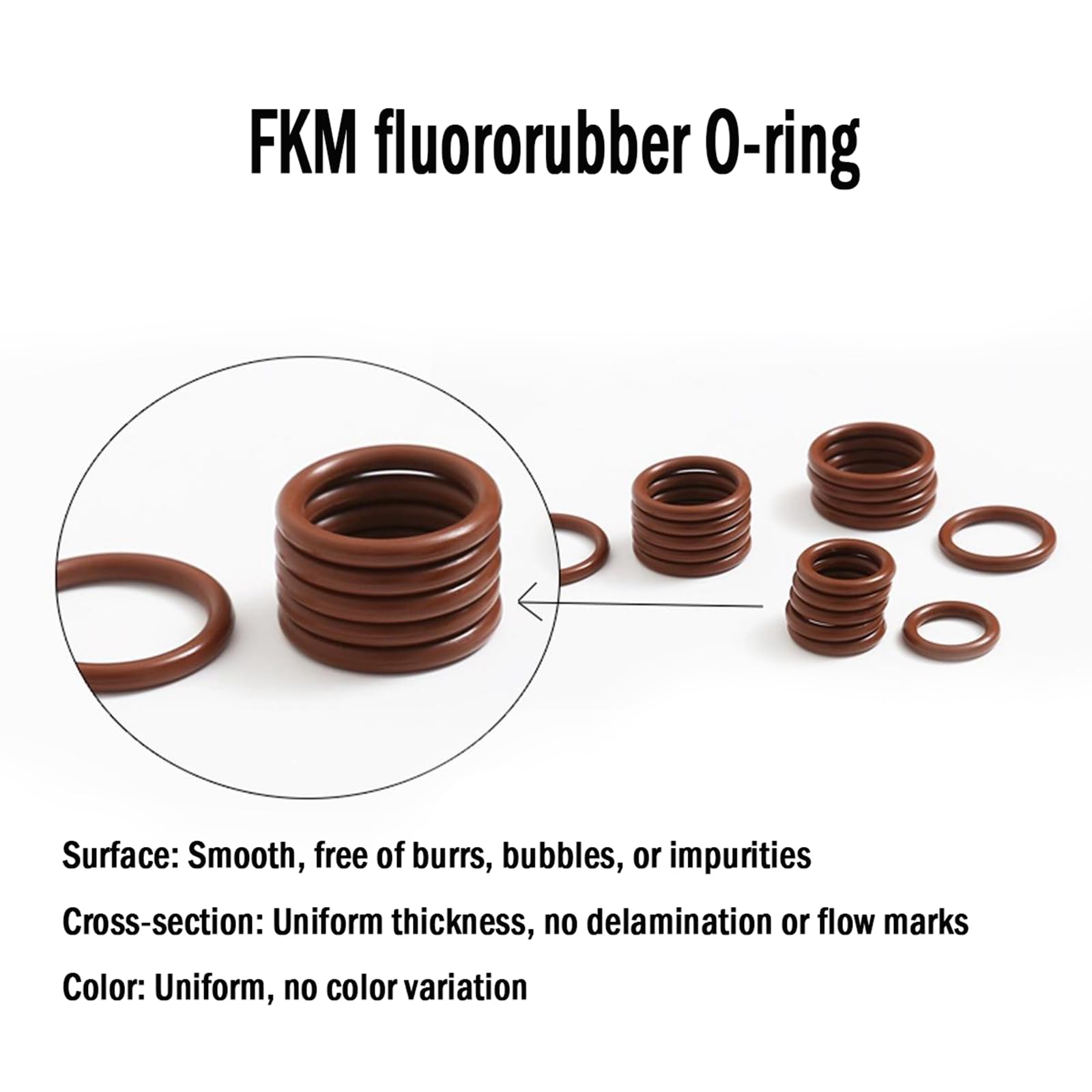 1 Piezas Flúor Caucho Tóricas Juntas, 672.86mm x 658.88mm x 6.99mm, Diámetro del cable 6.99 mm OD 672.86 mm, Marrón FKM Sello Junta para Maquinaria Plomería