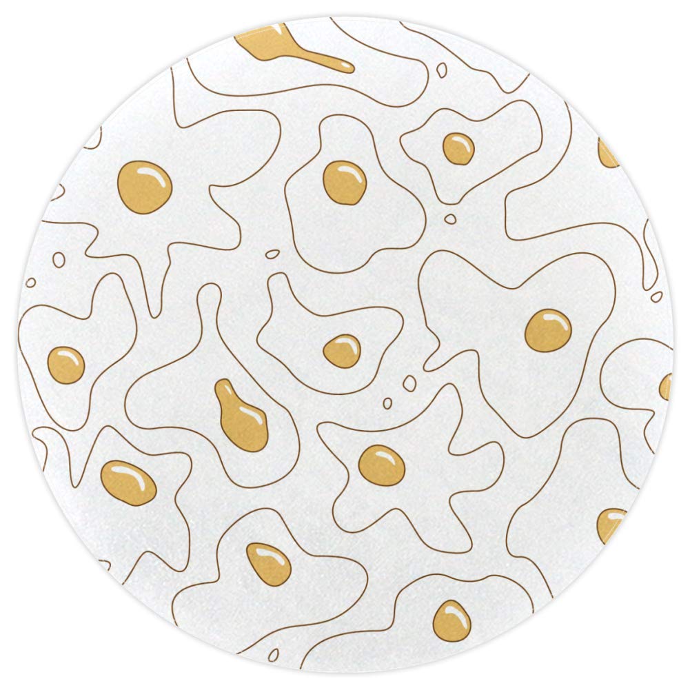 Tapis rond omelette de 120cm idéal pour décorer une chambre d'enfant ludique