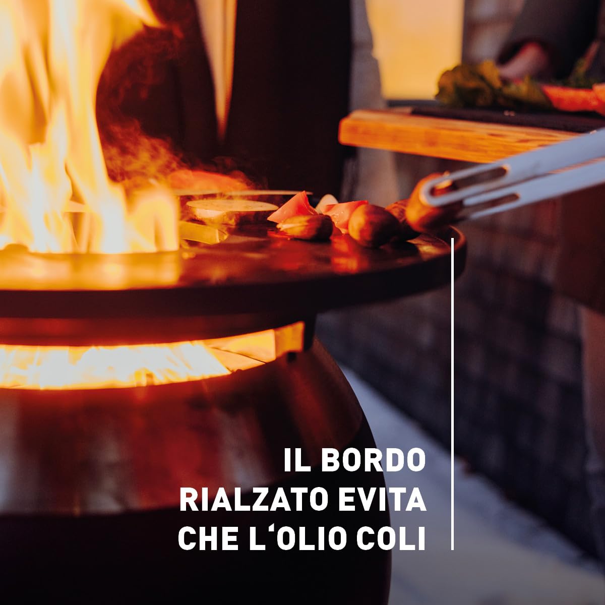 höfats - MOON 45 Plancha - Piastra in ghisa smaltata - Ottima conservazione del calore per grigliate di qualsiasi dimensione - Rivestimento antiaderente, griglia a basso contenuto di grassi -