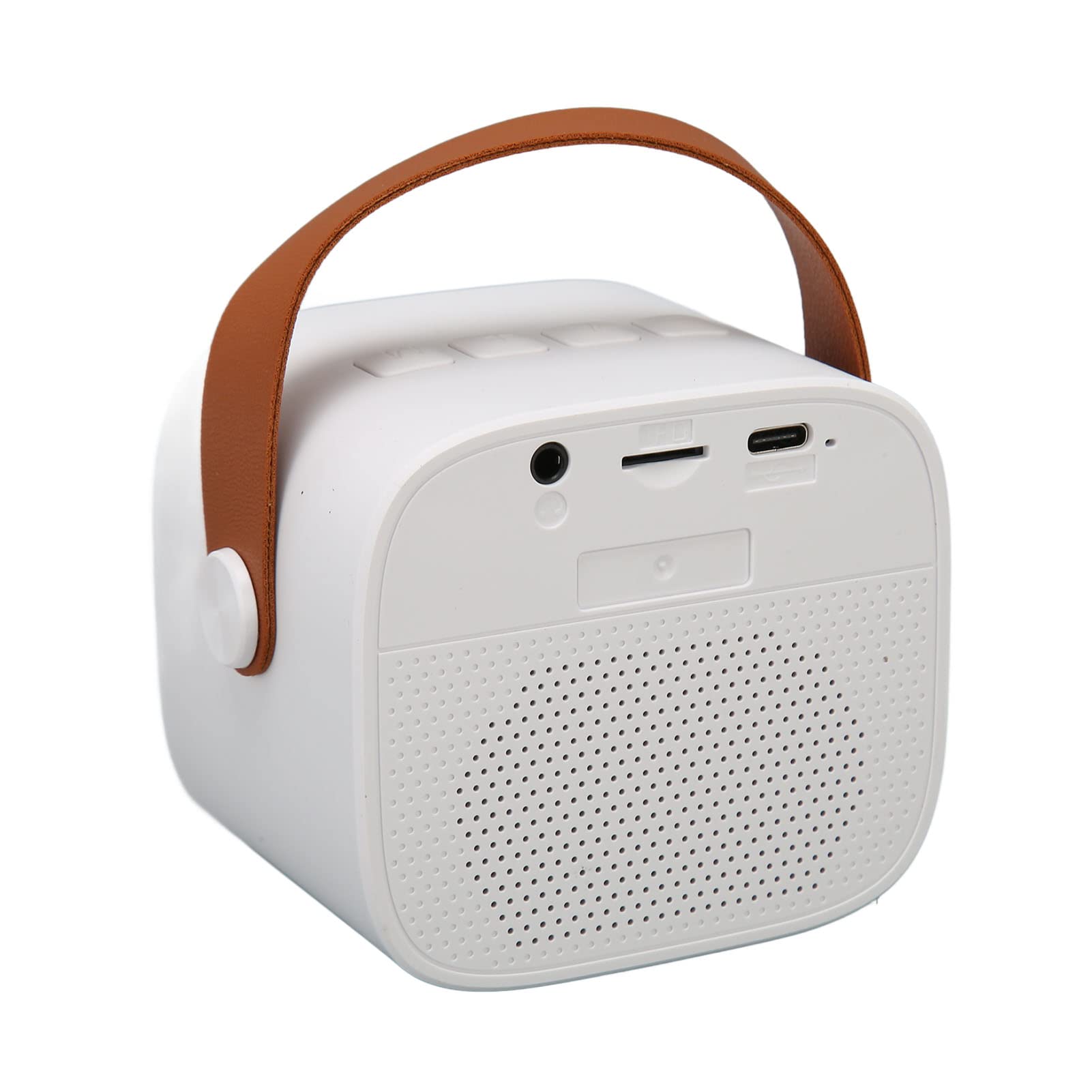 Mini Máquina de Karaoke con Micrófonos Inalámbricos para Niños Adultos, HD Estéreo Recargable Retro Portátil Bluetooth Altavoz Regalo para Niñas Niños Juguetes (Blanco)