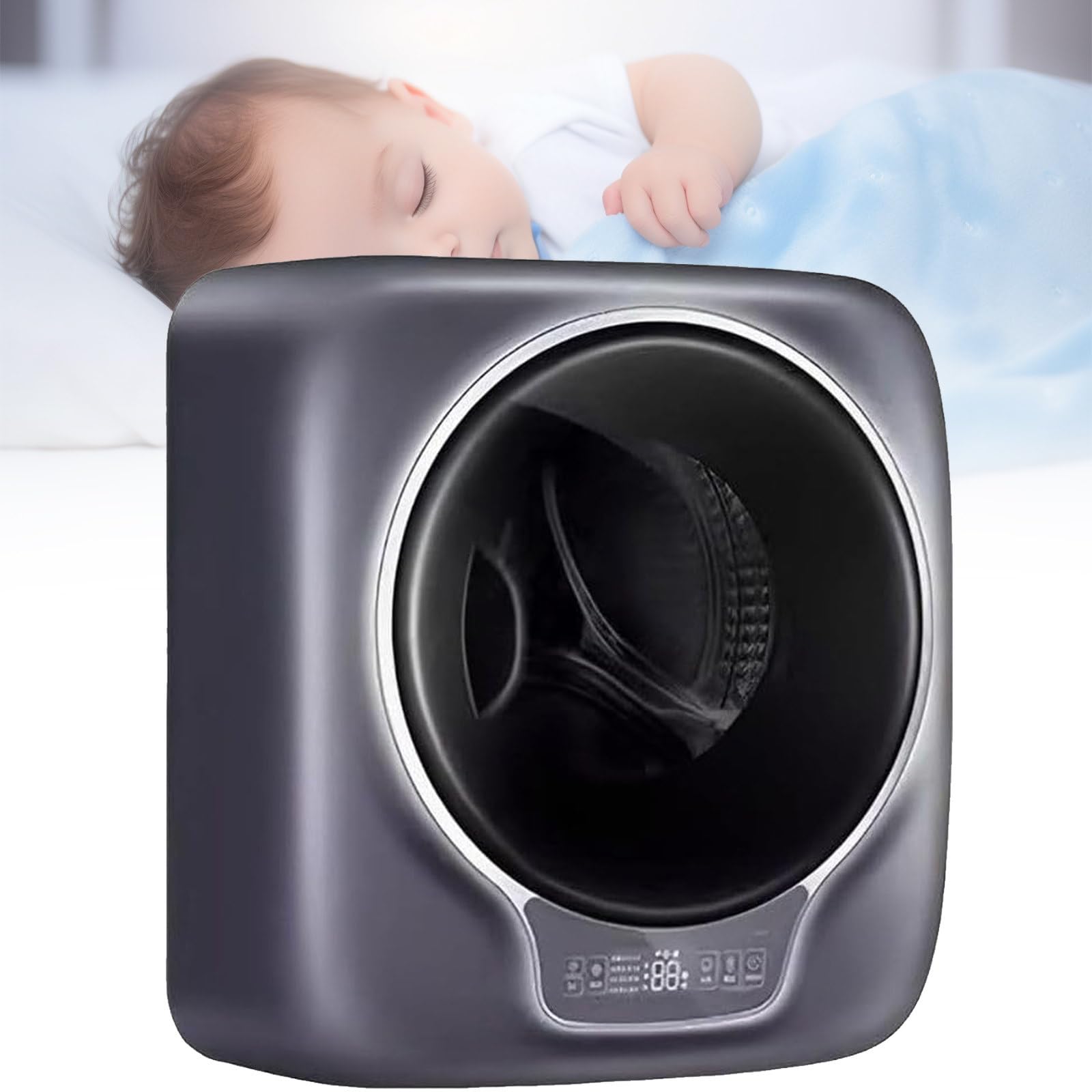 Lavatrice a tamburo a parete, mini lavatrice completamente automatica da 3 kg, con pannello di controllo ＆ APP, lavaggio ad alta temperatura/basso rumore, per appartamenti, viaggi, dormitori