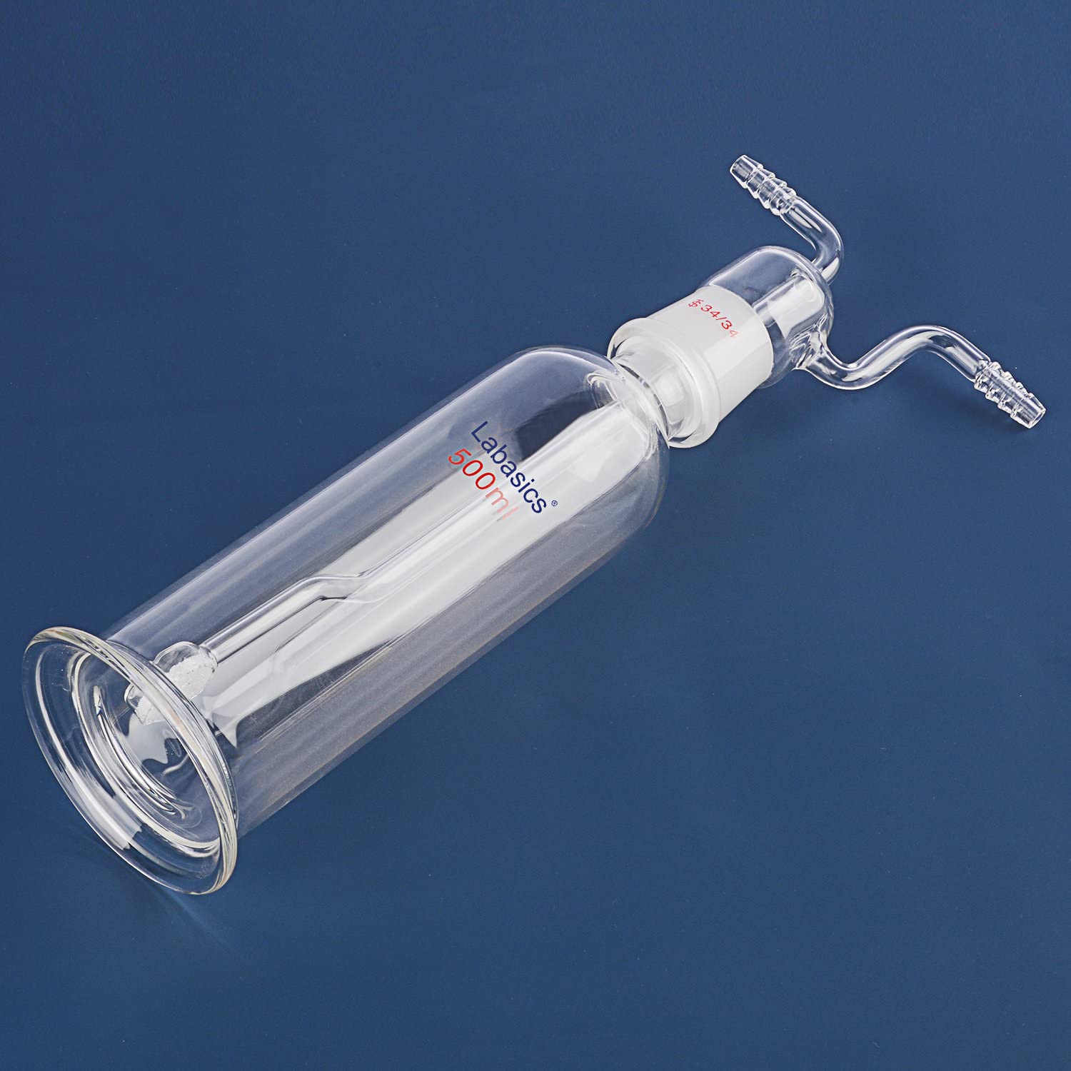 Labasics Gas Washing Bottle, Borosilicate Glass 34/34 Stopper Gas