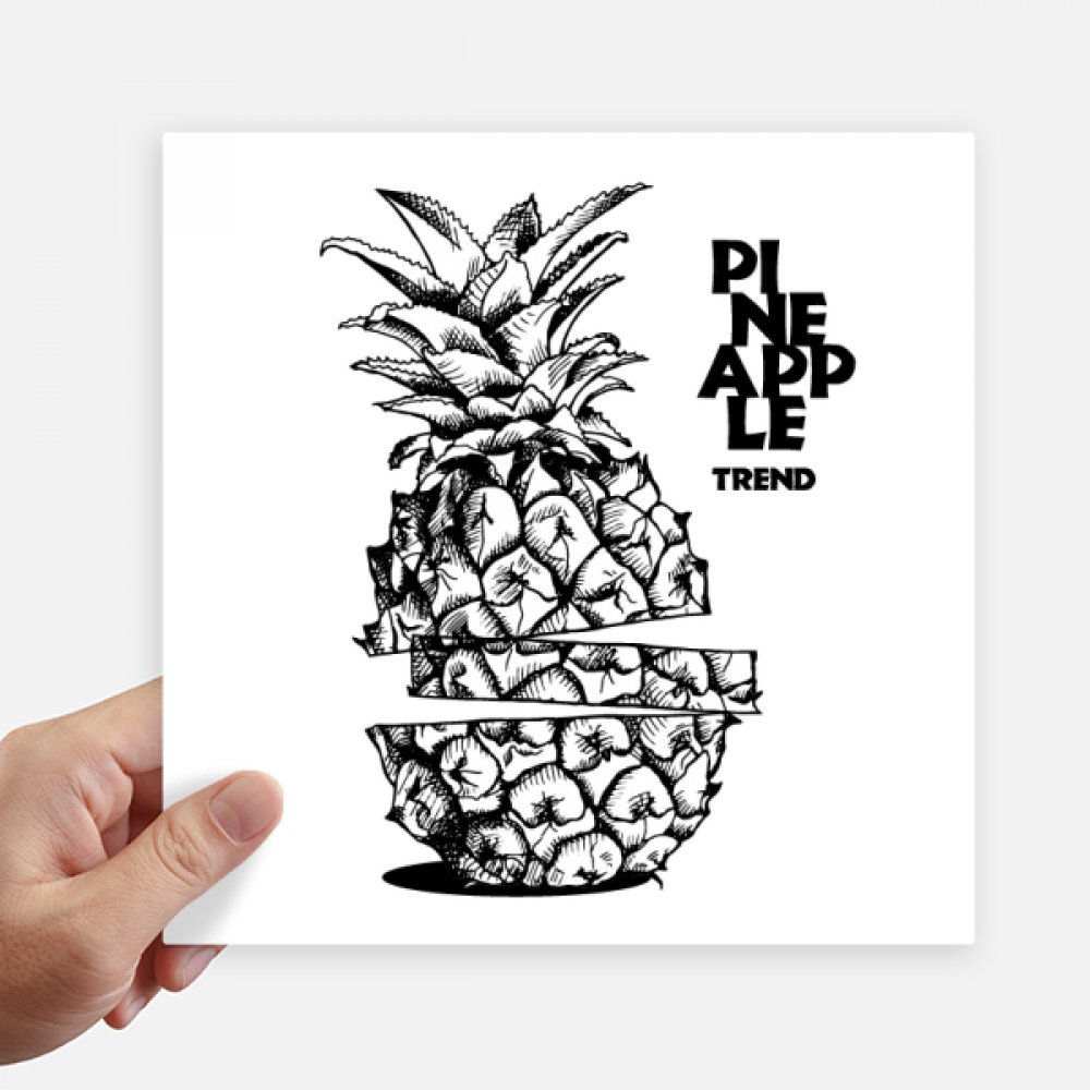 Decal ananas multicolor format carré de 20 cm pour customisation étanche 4Pcs