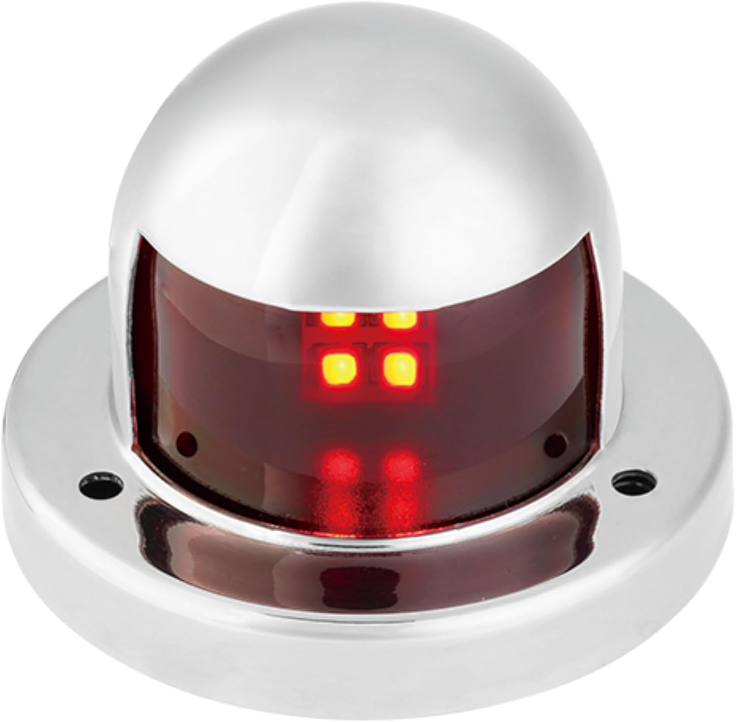 SEAFLO 03 Series Horizontal Deck Mount LED Navigation Light - 12V, 1.5W, 1NM Visibility, IP66, Marine Grade 316 Stainless-Steel for Boats up to 65.5 FT (20M) - 4-Year Warranty (1 Port & 1 Starboard)