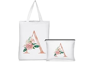Ladies Tote Bags Clearance Sale: Sanwuta 2 Pcs Initial Canvas Tote Bags