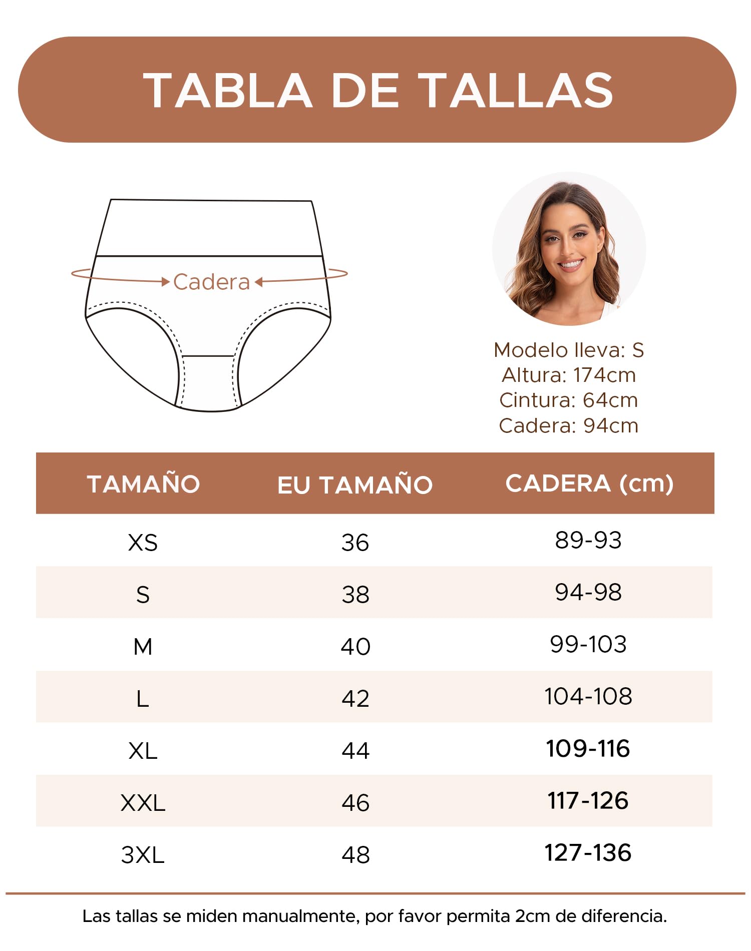 INNERSY Bragas Mujer Algodón Altas Culotte Elástico Pack de 5