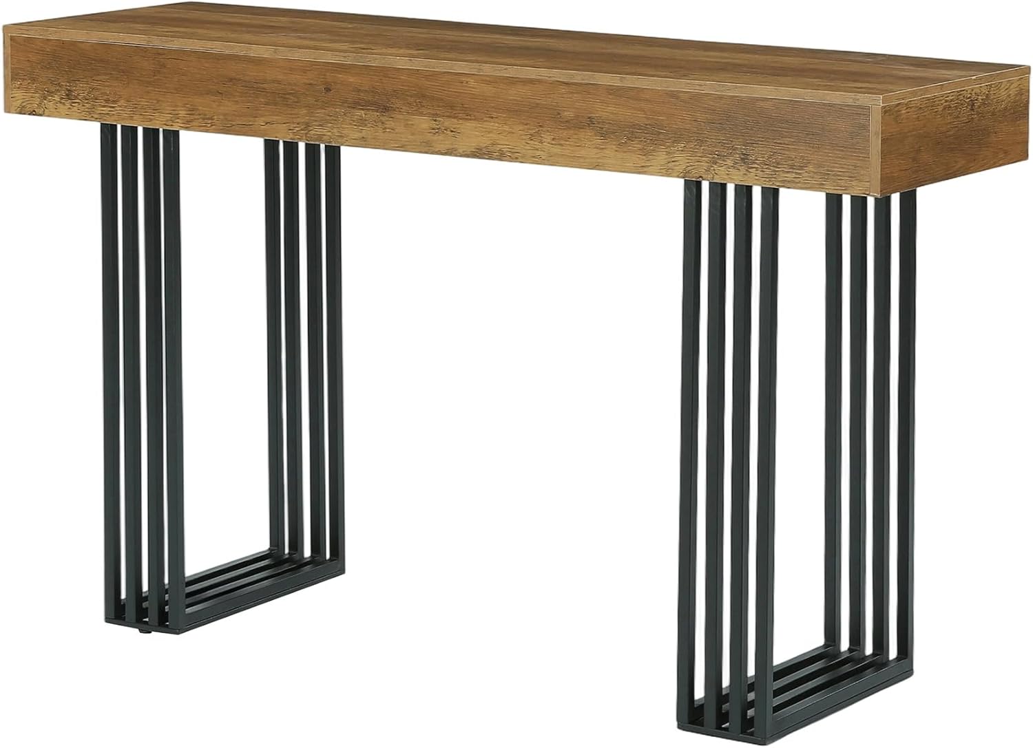 LITTLE TREE 63" Bar Table, Bar Height Table with 39.37" High Metal Frame, Industrial Counter Height Table for Coffee Shop, Bistro, Living Room (No Chair)