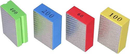 Miniatura 2 de Almohadillas de pulido a mano de diamante, 4 almohadillas de pulido a mano de diamante para recorte de piedra de azulejos, desbarbado 60# 100# 200#