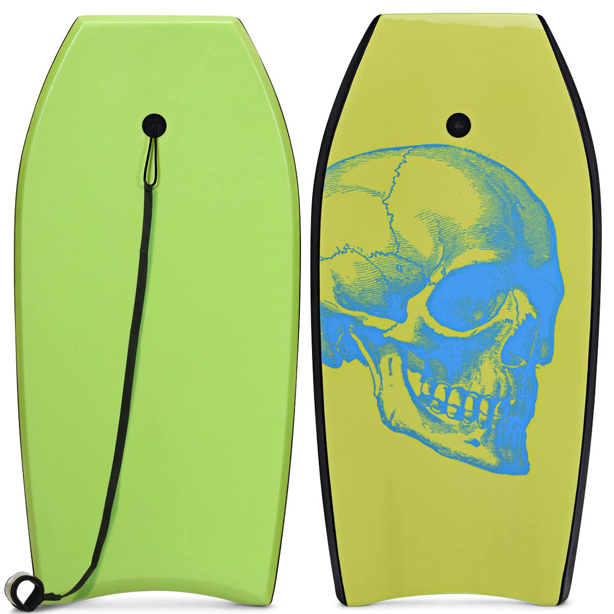 GYMAX Tabla de Surf de 105 x 51 cm, con Cuerda de Tracción, Carga Máxima: 85 kg, Tabla de Surf con Núcleo de Espuma EPS, para Niños y Adultos (Verde)