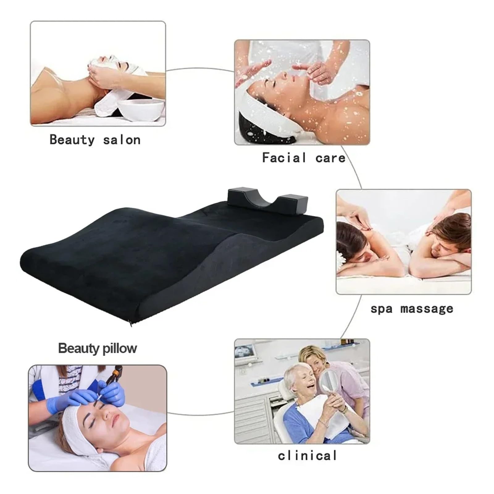 Surmatelas ergonomique incurvé 180 x 60 cm pour salon de beauté et lit de massage