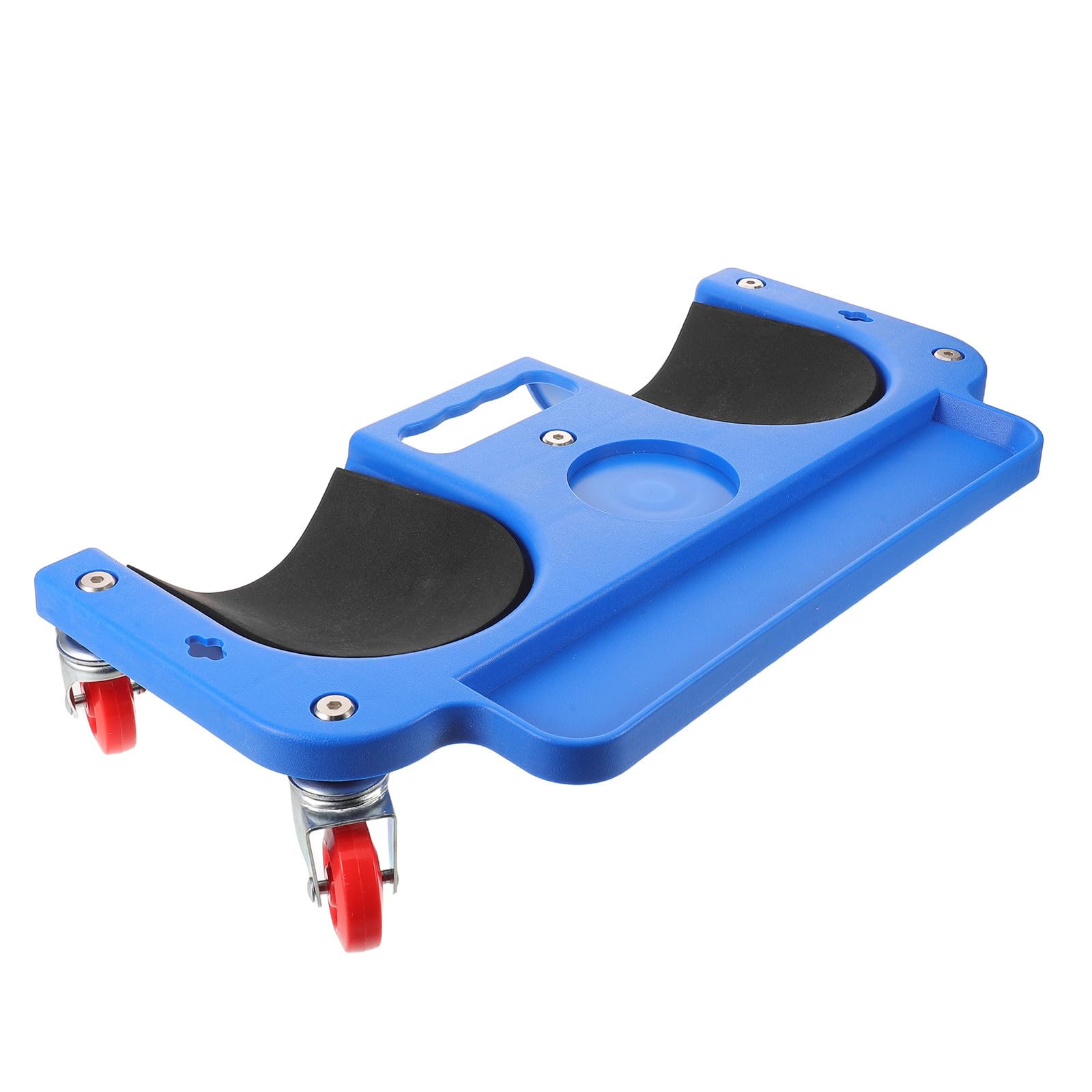 VOSAREA Genouillère Pivotante Bleue en PE et Métal pour Réparation Auto | Mobilité Fluide sur Roulettes, Base Antidérapante, Coussinage Robuste et Prise Sûre