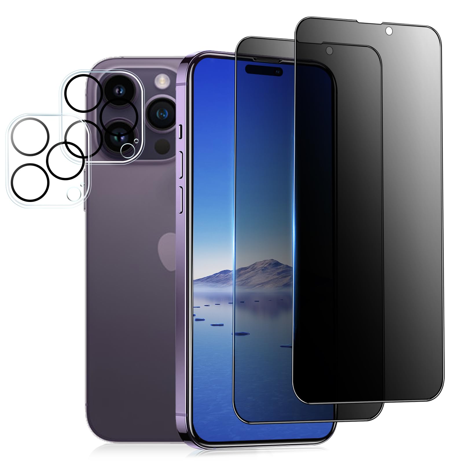 Amazon | 【覗き見防止】iPhone14Promax ガラスフィルム 覗き見防止［2 