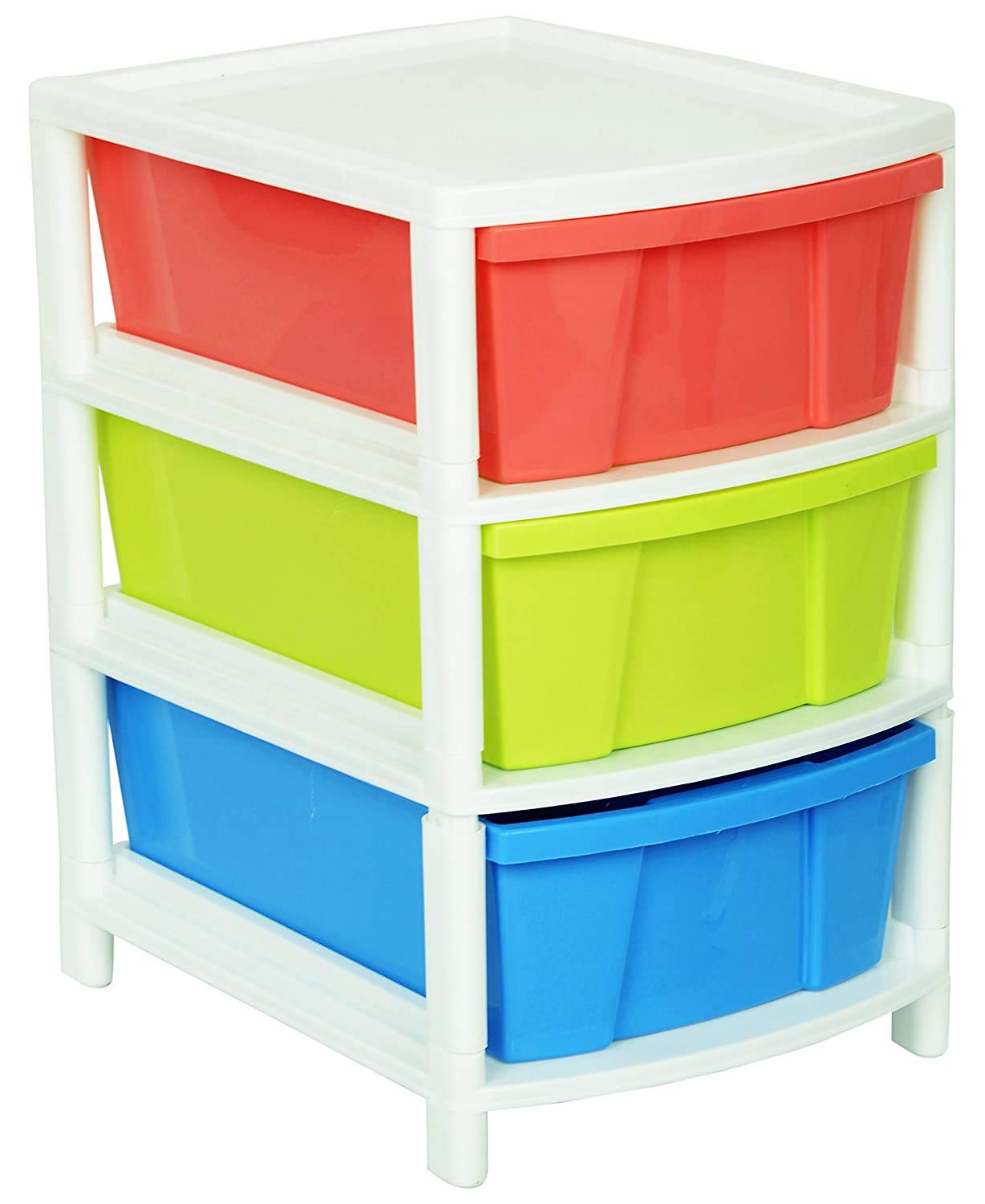 Multipurpose 3 Drawer Plastic Modular Chest Storage Organizer