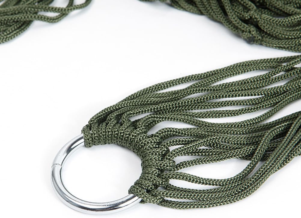 Garneck Outdoor Leisure Mesh Rope Hammock Nylon Hanging Hammock Sleeping Net Bed for Outdoor Camping Hiking Picnic (Blue)