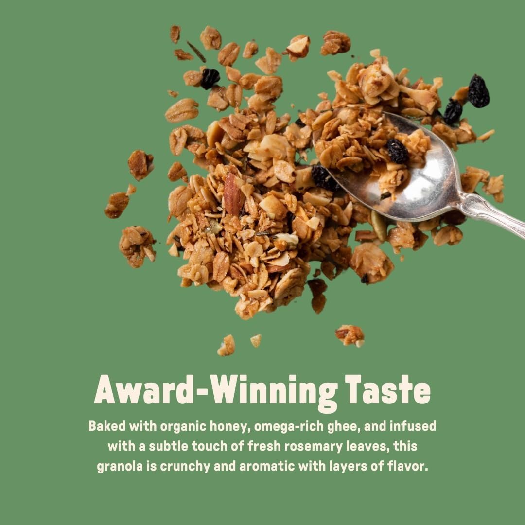 Jamie's Farm, Rosemary with Currants Granola, Gluten-Free, Organic Oats, Baked with Ghee (3-pack)