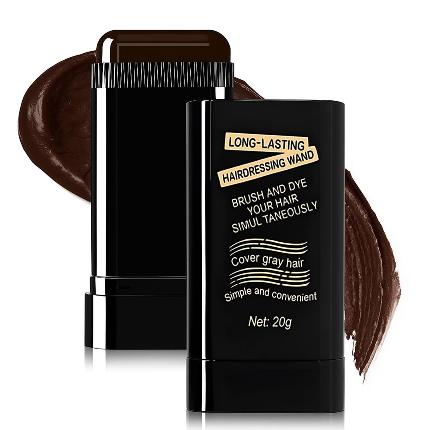 Keli Instant Hair Color Stick for White Hair Coverage – Temporary Root Touch Up Comb for Men & Women – Waterproof & Sweatproof Hair Dye Stick for Quick Gray Conceal (Brown, 20gm)-image-10