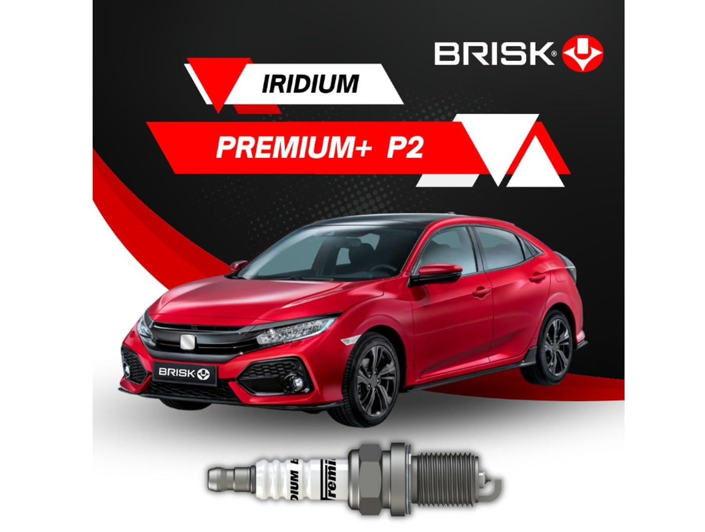 BRISK Iridium Premium+ Plus P2 1620 Bujías de Encendido, 4 piezas