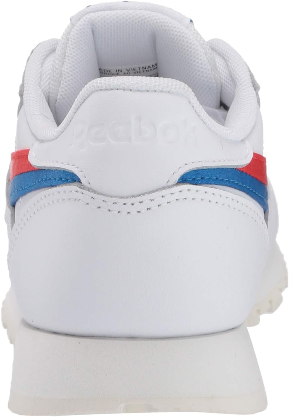Reebok Unisex-Adult Classic Leather Sneaker 5.5 Women/4 Men White/Instinctive Red/Dynamic Blue