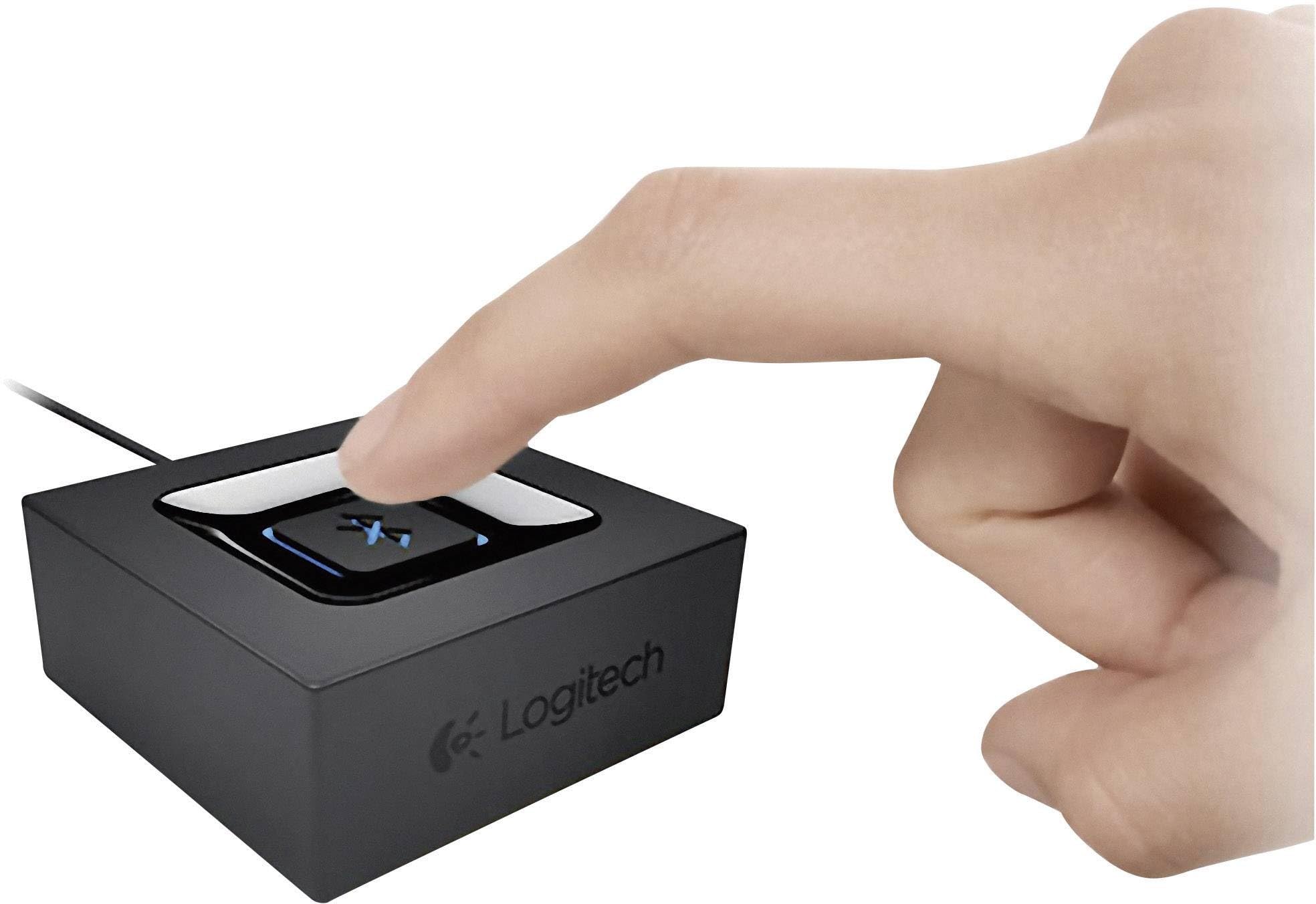 Logitech Bezprzewodowy odbiornik audio Bluetooth, wielopunktowy Bluetooth, wejście 3,5mm i RCA, przycisk parowania, zasięg 15m, wtyczka EU, PC/Mac/tablet/telefon komórkowy/odbiornik TV - Czarny