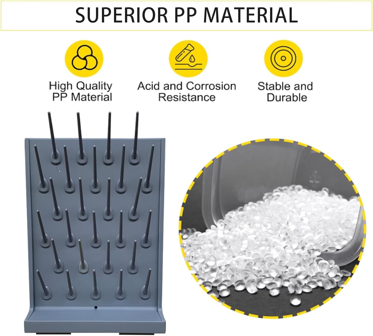 Polypropylene Test Tube Holder Lab Beaker Drying Rack - 45° Angle ...