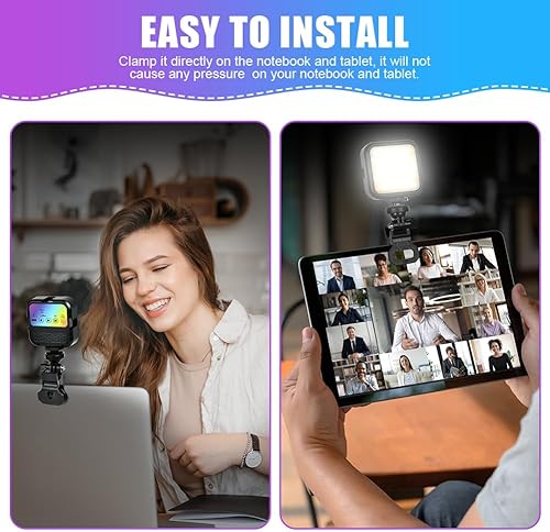 Miniatura 7 de WLR1 Luz de video RGB, luz de cámara, iluminación de fotografía portátil a todo color de 360°, luz de video LED CRI 95+ 3000K-7000K, luz de selfie