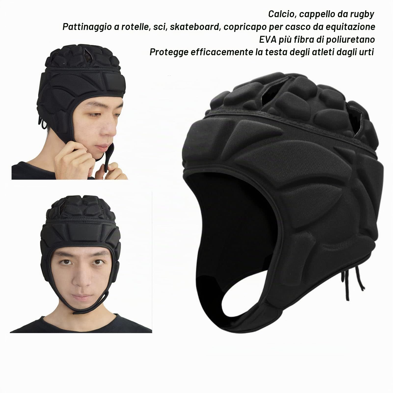 Casco, M L XL, morbido copricapo imbottito per pattinaggio, sci, ciclismo | calcio